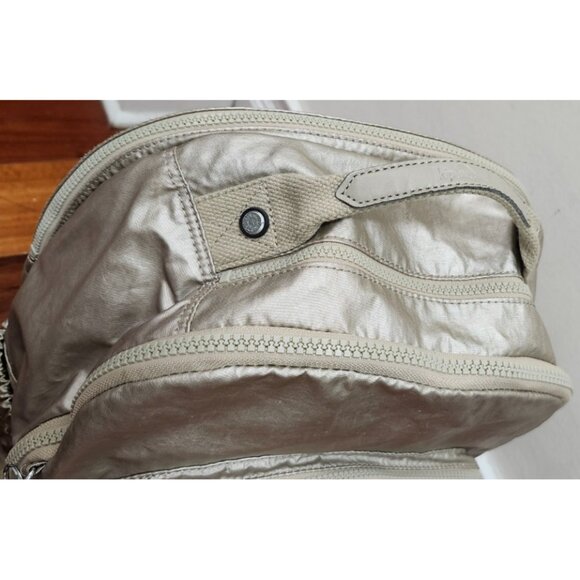 Kipling Seoul Extra Large Metallic 17" Laptop Backpack XL Champagne Gold Monkey - Picture 8 of 16
